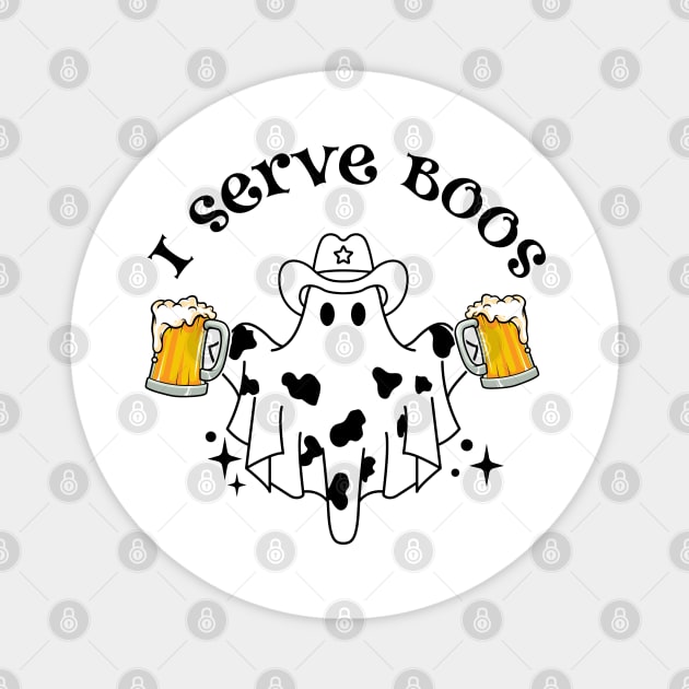 I serve Boos! Bartender spooky Tee Magnet by Turtle Trends Inc